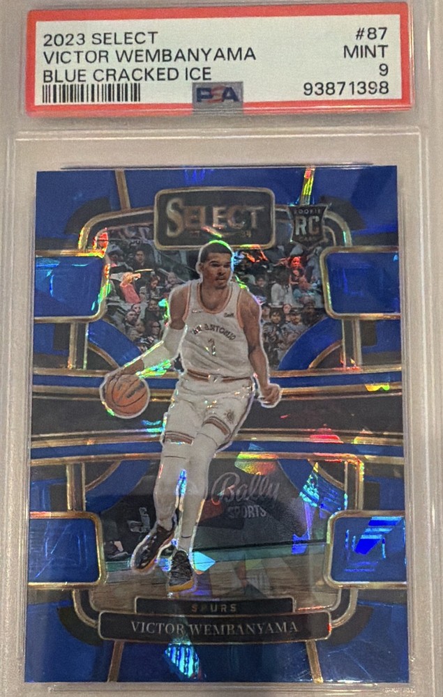 Panini 2023-24 Select Concourse Victor Wembanyama #87 Blue Cracked Ice PSA 9