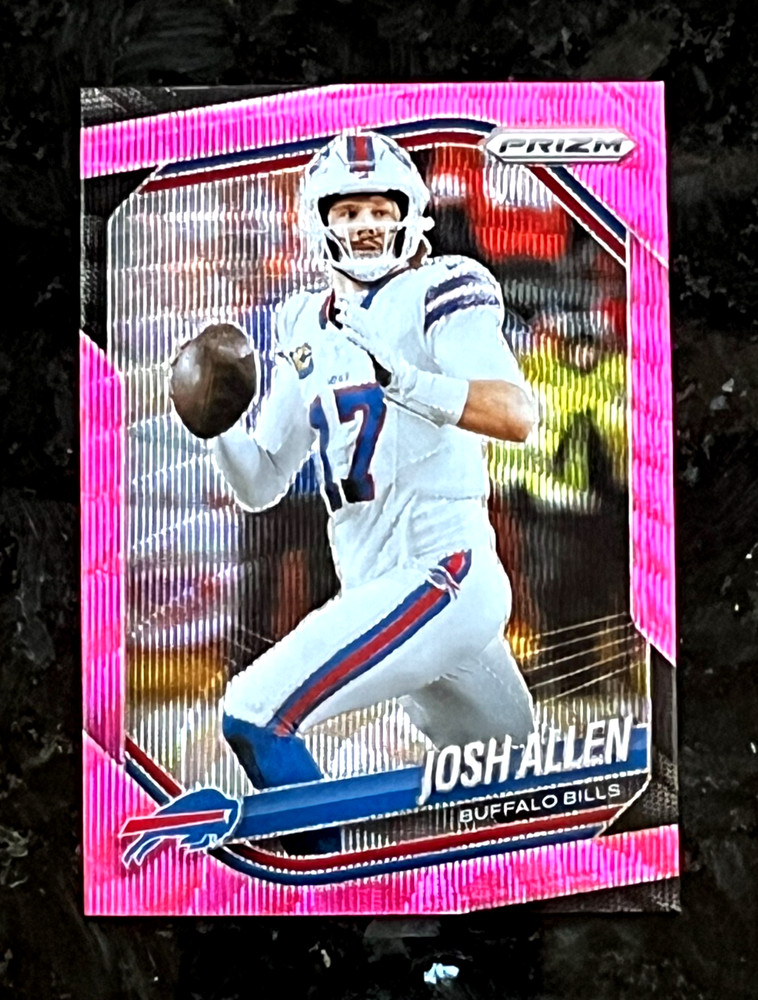 Josh Allen 2025 Panini Prizm Pink Wave Prizm Parallel Buffalo Bills #167