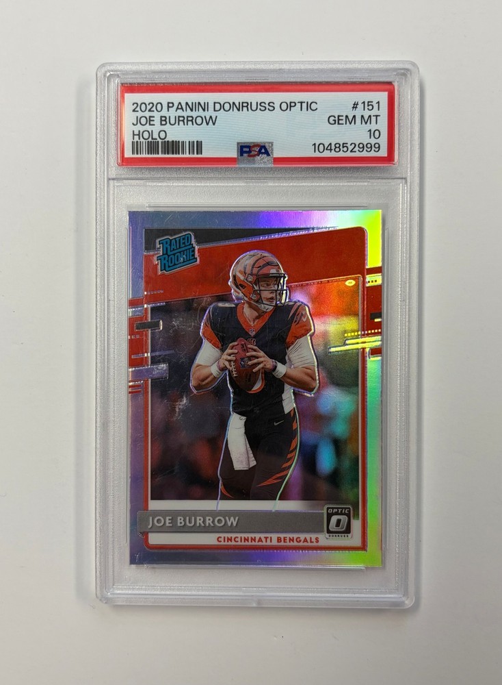 2020 - Optic Silver Holo Prizm - Joe Burrow (RC) - PSA Gem Mt 10