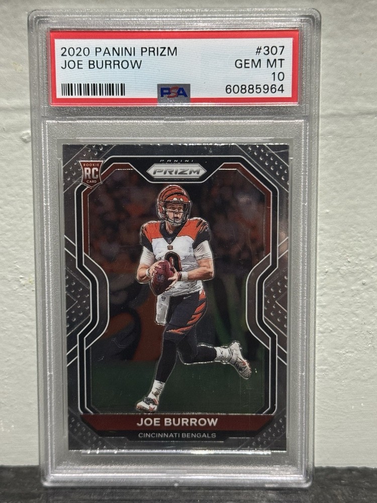 JOE BURROW 2020 PANINI PRIZM #307 BASE ROOKIE RC PSA 10