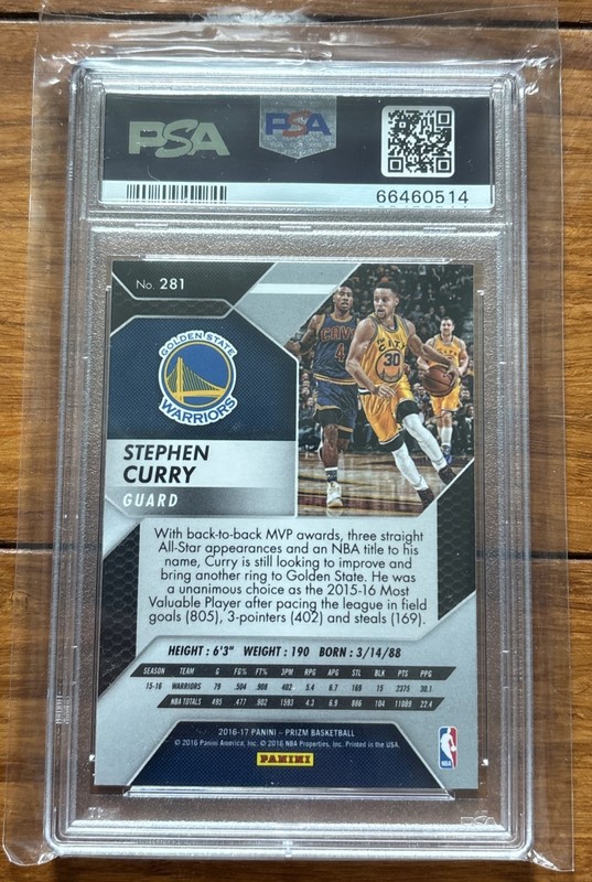 2016 PANINI PRIZM #281 STEPHEN CURRY PSA 10 - Championship Season view 2