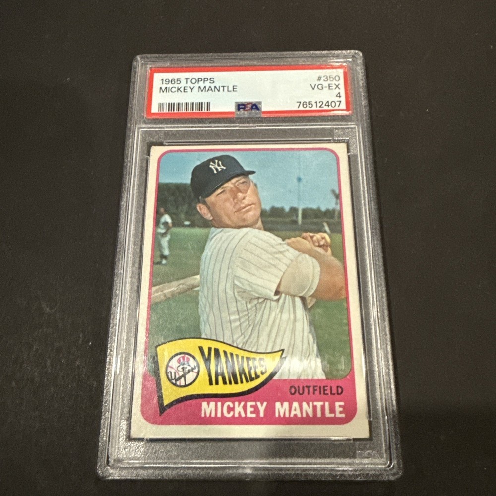 1965 TOPPS #350 MICKEY MANTLE PSA 4