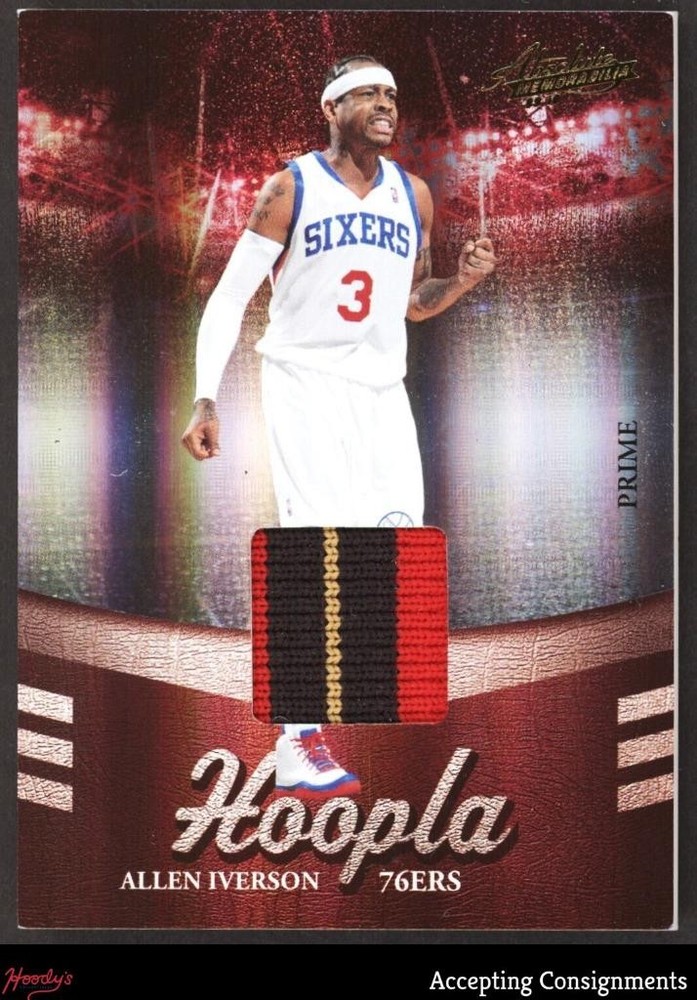 2009-10 Absolute Hoopla Materials Prime #19 Allen Iverson GAME USED PATCH 10/10