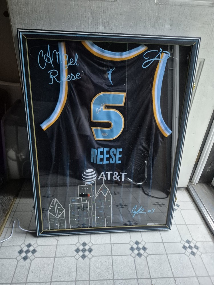 Angel Reese Chicago Sky Signed Authentic Jersey With Custom LED frame PSA COA