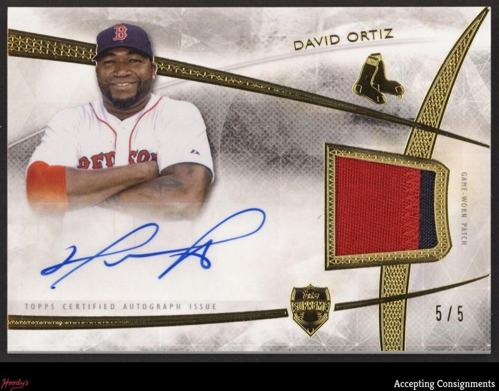 2014 Topps Supreme Patches Platinum David Ortiz GAME USED PATCH AUTO 5/5