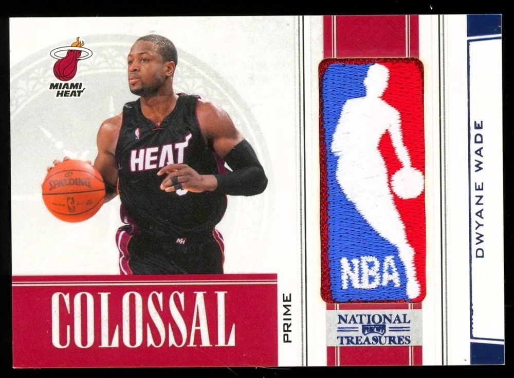 2010 National Treasures #35 ~ COLOSSAL NBA LOGOMAN PATCH 1/1 ~ Dwyane Wade