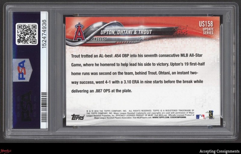 2018 Topps Update #US158 Justin Upton Shohei Ohtani Mike Trout Rookie RC PSA 10 view 2