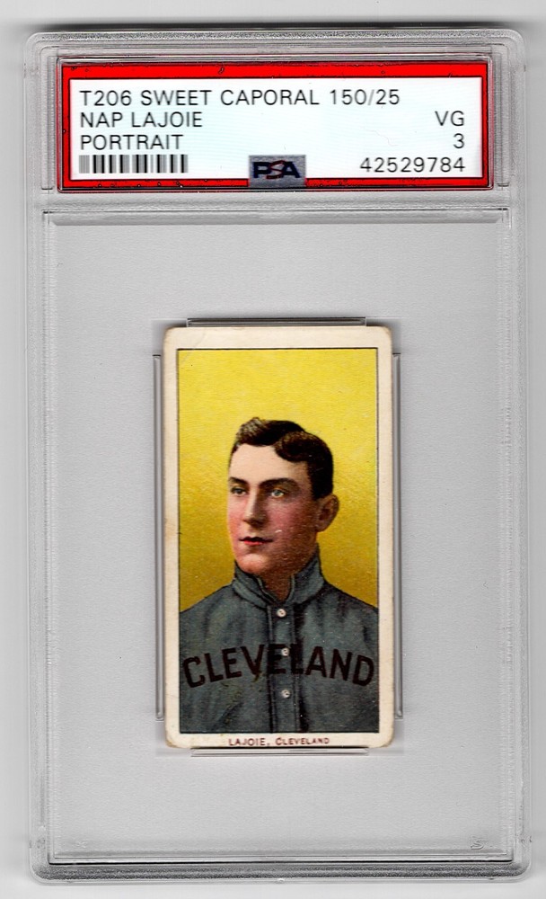 1909 T206 Nap Lajoie (Portrait) PSA 3 VG HOF SC 350/25 Cleveland Baseball Card