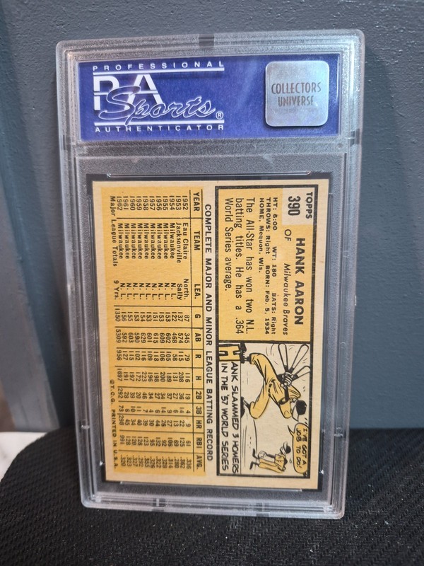 1963 Topps 390 Hank Aaron PSA 5 Beautifully centered! Super nice view 2