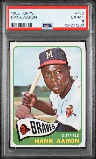 1965 Topps Hank Aaron HOF #170 PSA 6-Nicely Centered! Super Clean!