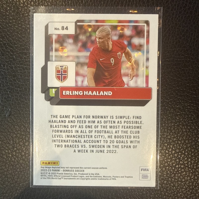 Erling Haaland #84  2022-23 Panini Donruss SILVER Refractor SP view 2