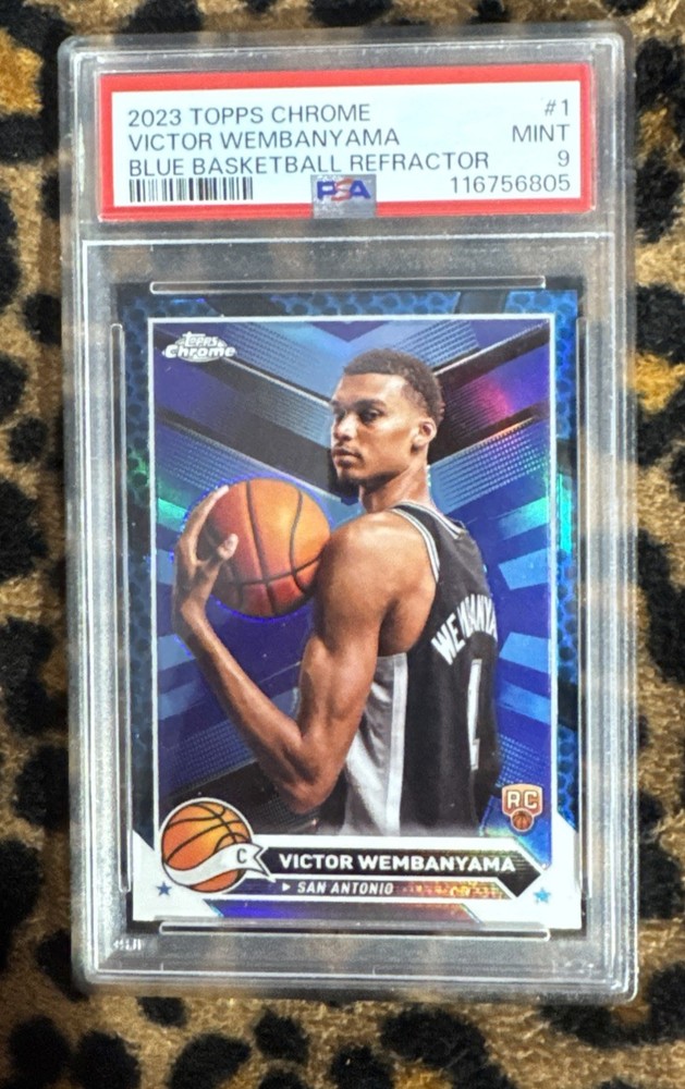 2023-24 Topps Chrome - Victor Wembanyama #1 Blue Basketball Refractor (RC) PSA 9