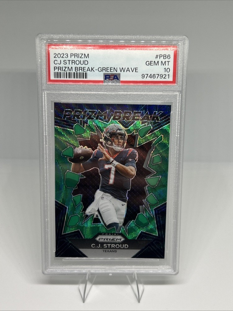 2023 Panini Prizm- Prizm Break C.J. Stroud #PB-6 Green Wave Prizm PSA 10 (RC)