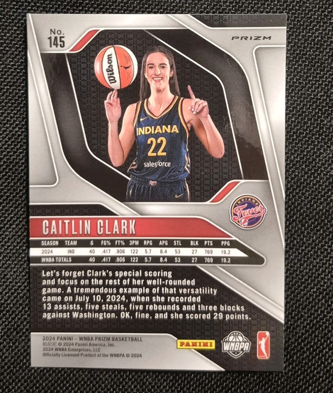 Caitlin Clark 2024 Panini Prizm Silver RC Rookie #145 view 2