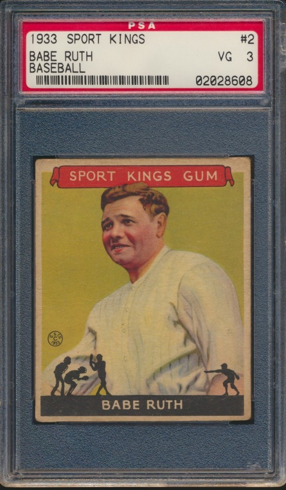 1933 SPORT KINGS BASEBALL #2 BABE RUTH PSA 3 VG HOF YANKEES