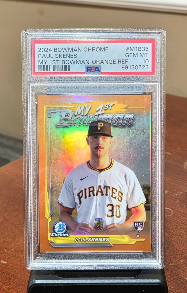 2024 Bowman Chrome Paul Skenes Rookie RC 1st Bowman Orange Refractor /25 PSA 10