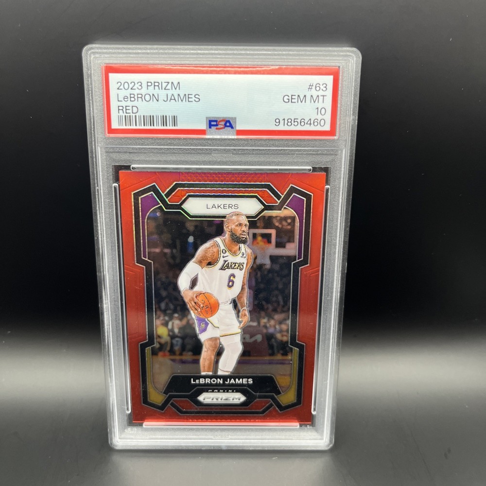 2023-24 Panini Prizm - LeBron James #63 Red Prizm /299 PSA 10 GEM MINT LA Lakers