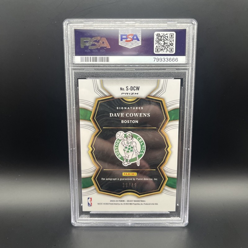 2022-23 Select Signatures Dave Cowens #S-DCW Blue Prizm Auto /49 PSA 10 Celtics view 2