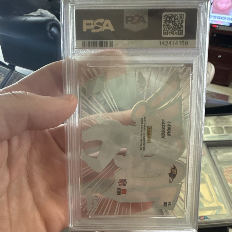 Panini 2023 Zenith Zoom! Lamar Jackson Baltimore Ravens #30 PSA 9 NFL Insert view 2