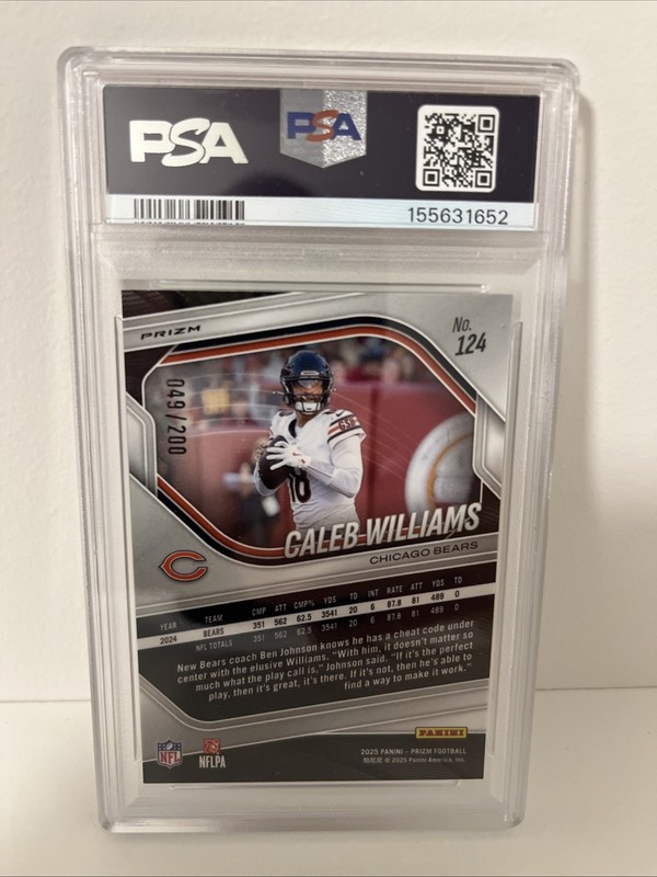 2025 Prizm Caleb Williams Hyper Prizm /200 PSA 10 view 2