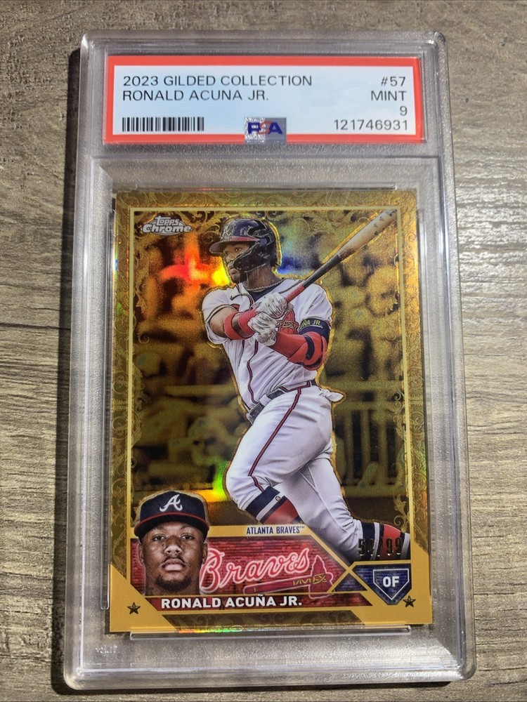 Ronald Acuna Jr. 2023 Gilded Collection #57 PSA 9 Mint /99 view 1