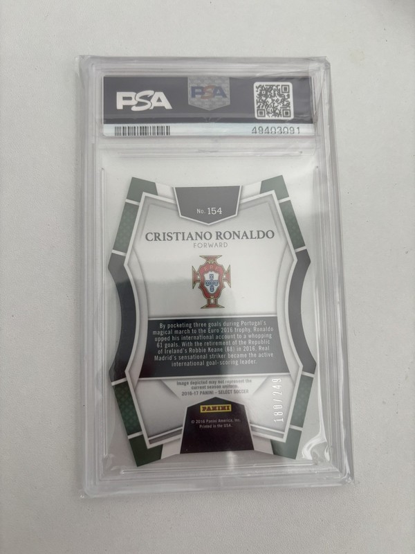 /249 2016 PANINI SELECT #154 CRISTIANO RONALDO LIGHT BLUE PRIZM DIE-CUT Portugal view 2