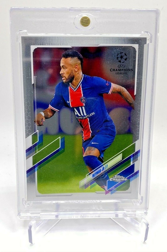 2020-21 Neymar Jr. Topps Chrome UEFA Champions League PSG Soccer Card Brazil