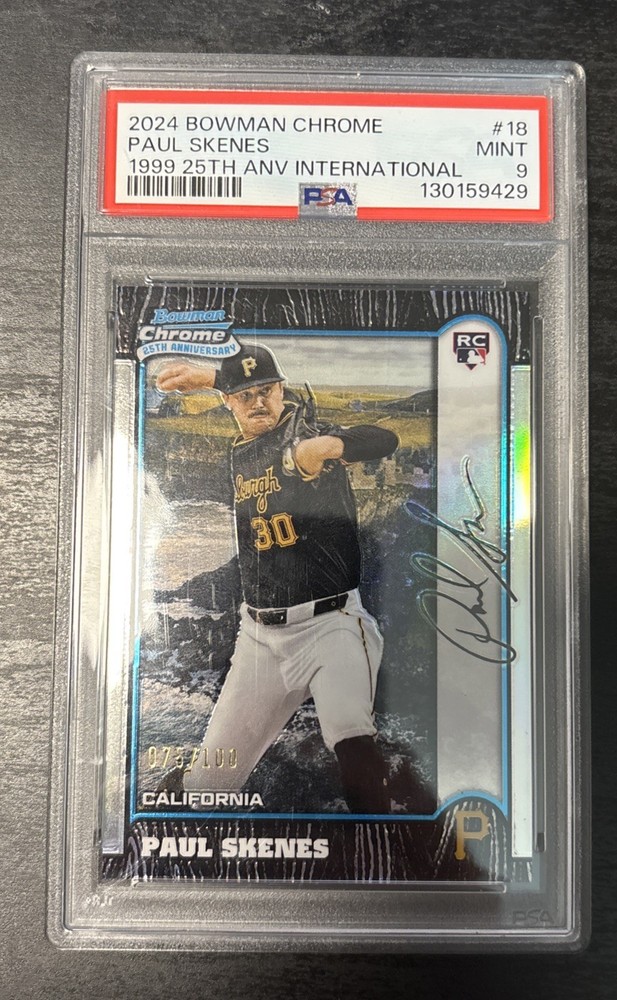 Paul Skenes 2024 Bowman Chrome Rookie Variation California #/100 PSA 9 SSP