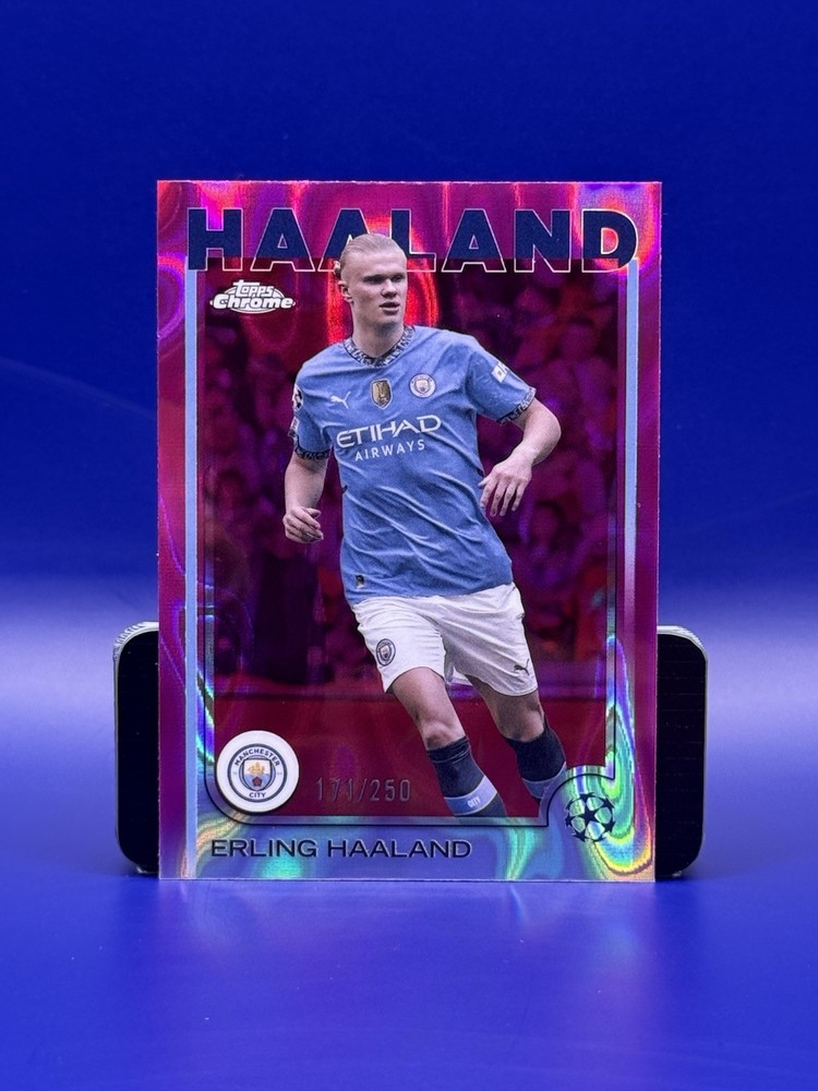 2024-25 Topps Chrome Uefa Club Competitions - Erling Haaland #9 Pink Lava...