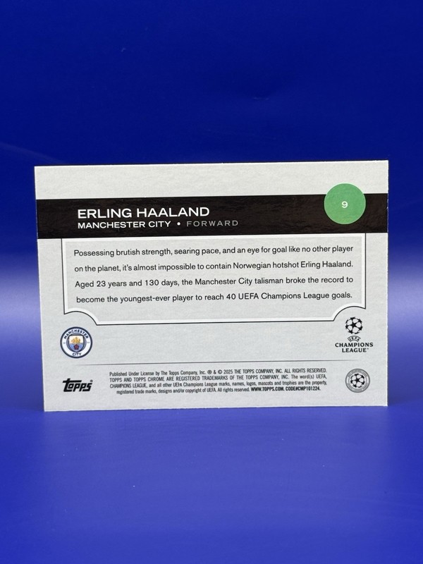 2024-25 Topps Chrome Uefa Club Competitions - Erling Haaland #9 Pink Lava... view 2