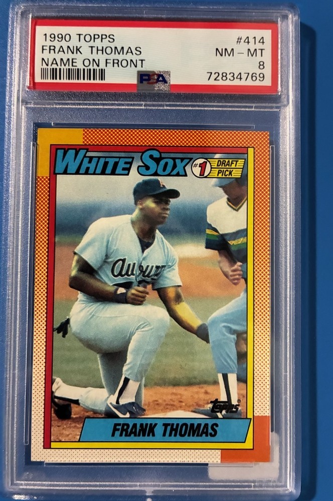 FRANK THOMAS 1990 TOPPS ROOKIE CARD NM-MT GRADED 8 BY PSA NAME ON FRONT
