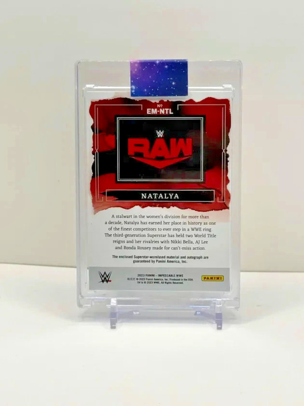 2023 Panini Impeccable WWE Elegance Memorabilia Auto EM-NTL Natalya 11/75 view 2