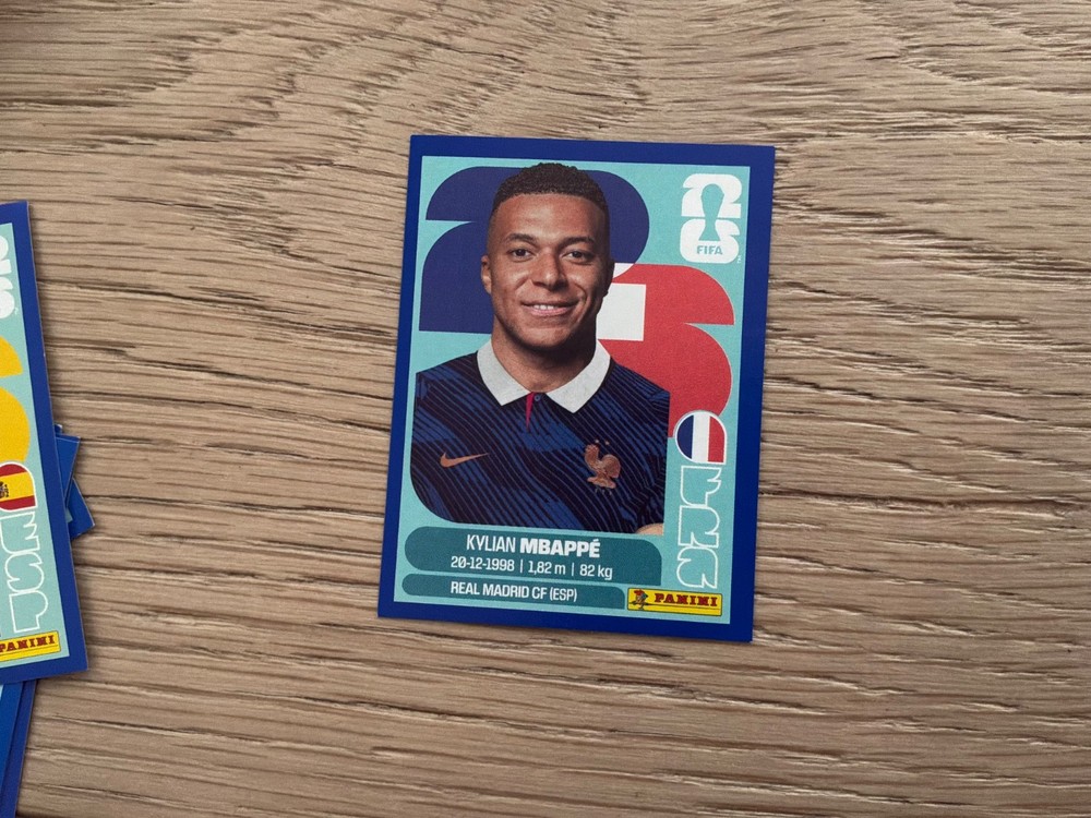 panini mbappe blue sticker