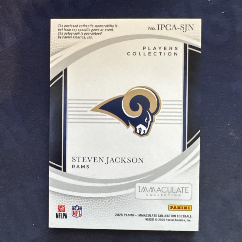 2025 Panini Immaculate Collection-Players Auto Steven Jackson #IPCA-SJN Rams /99 view 2