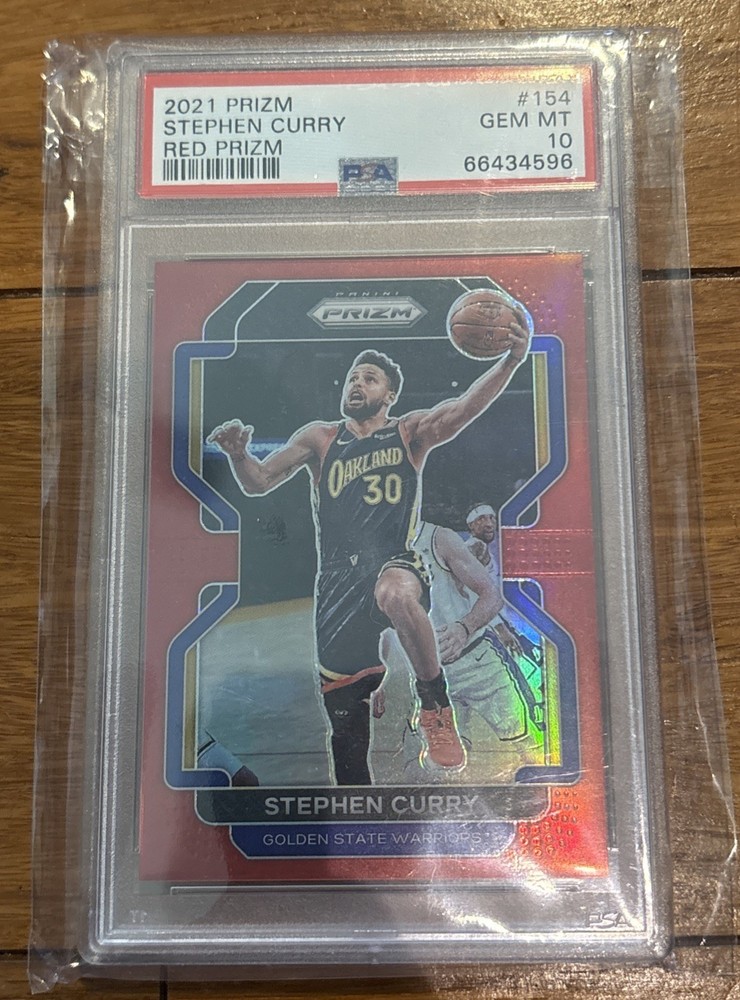 2021-22 Panini Prizm RED #154 STEPHEN CURRY 287/299 PSA 10 - FINALS MVP SEASON!