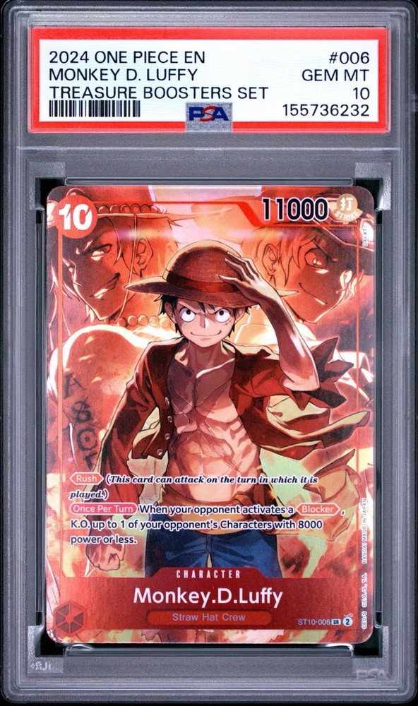 2024 One Piece Monkey.D.Luffy (Treasure Booster) ST10-006 Promotion Cards PSA 10