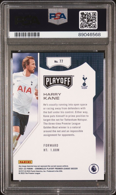 2021-22 Harry Kane Panini Chronicles Platinum Tottenham Hotspur Card 1/1 PSA 9 view 2