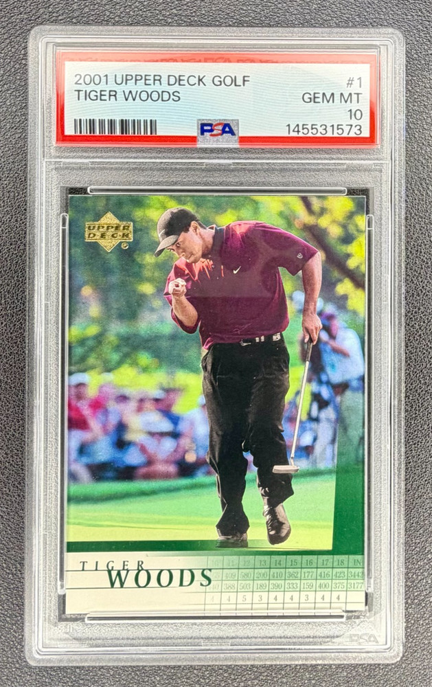2001 Upper Deck Golf #1 Tiger Woods RC Rookie PSA 10 GEM MINT