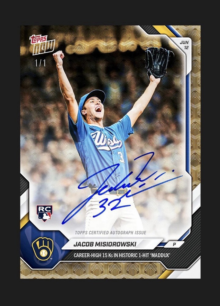 Jacob Misiorowski-2026 MLB ToppsNOW-Card 325-Career High 15K-1/1 AUTO PRESALE RC view 1