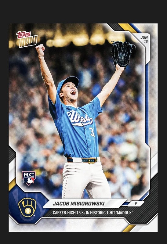 Jacob Misiorowski-2026 MLB ToppsNOW-Card 325-Career High 15K-1/1 AUTO PRESALE RC view 2