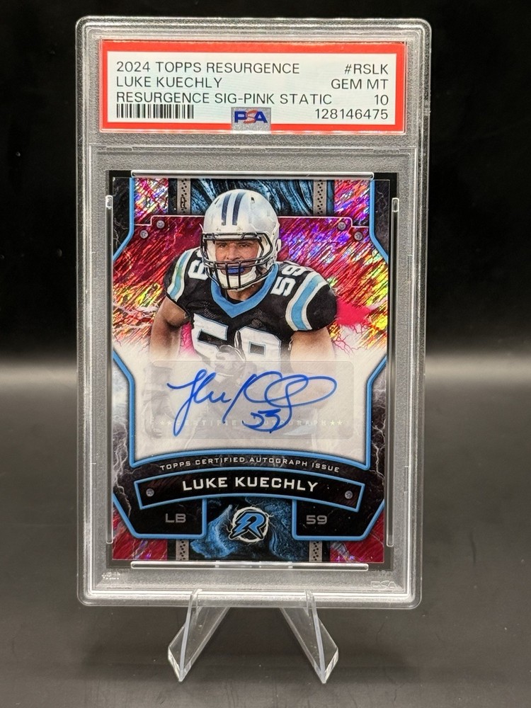 2024 Topps Resurgence Signatures Pink Static Luke Kuechly #RSLK /10 PSA 10