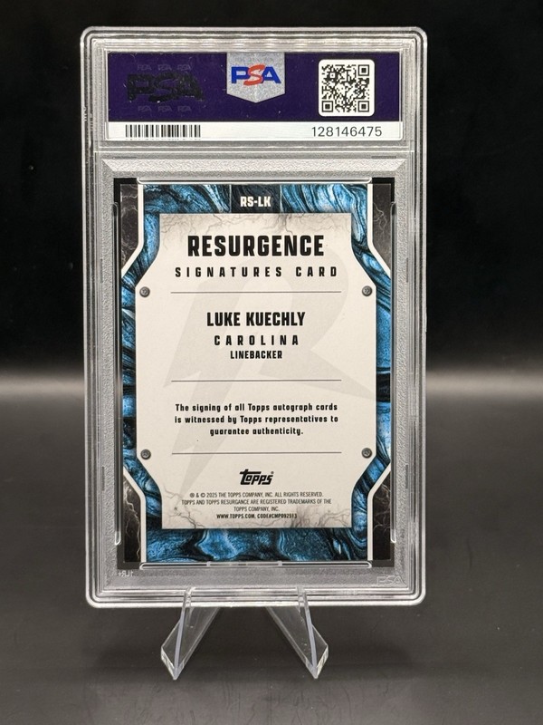 2024 Topps Resurgence Signatures Pink Static Luke Kuechly #RSLK /10 PSA 10 view 2