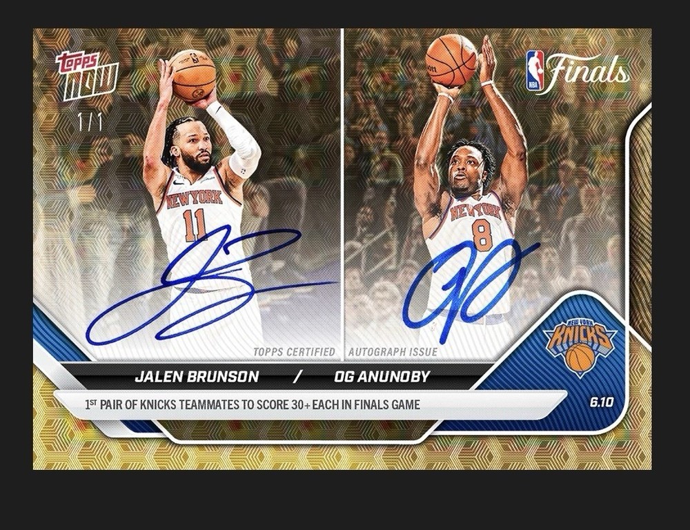 PRESALE  BRUNSON ANUNOBY Finals 2025-26 NBAToppsNOW Card*1/1 DUAL AUTO Presale