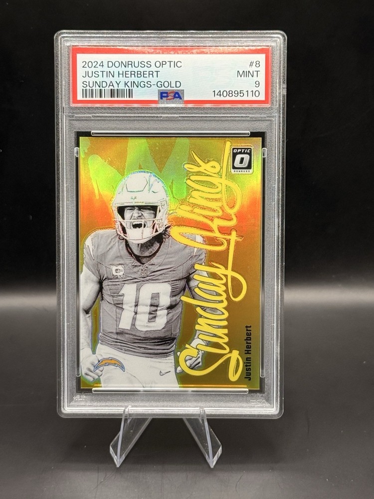 2024 Panini Donruss Optic Sunday Kings Justin Herbert GOLD /10 PSA 9 Pop 2 SSP