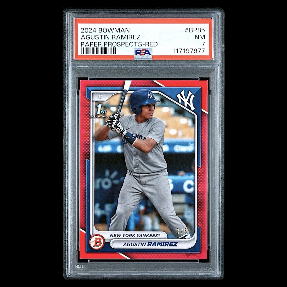 /5 Agustin Ramirez 2024 Bowman Prospects Red #BP85 PSA 7 NONE HIGHER Marlins🔥