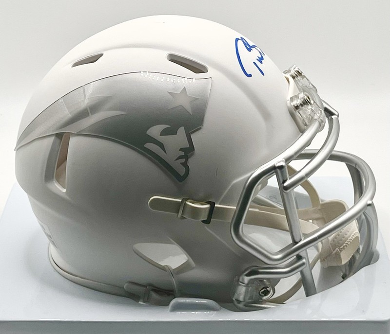 Tom Brady Signed White Ice Alternate Patriots Mini Helmet Auto Steiner Authentic view 2