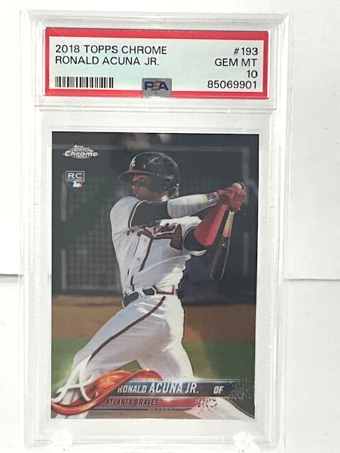 Ronald Acuna Jr. - 2018 Topps Chrome Rookie #193 - PSA 10 Gem Mint view 1