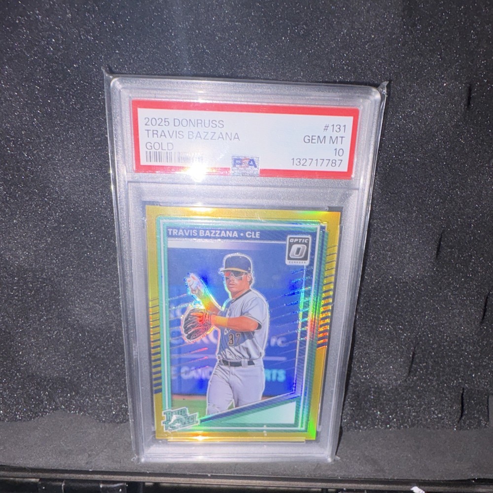 Donruss Optic 2025 Travis Bazzana Gold /10 #131 PSA 10 RC Cleveland