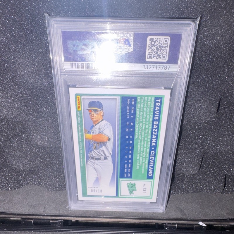 Donruss Optic 2025 Travis Bazzana Gold /10 #131 PSA 10 RC Cleveland view 2
