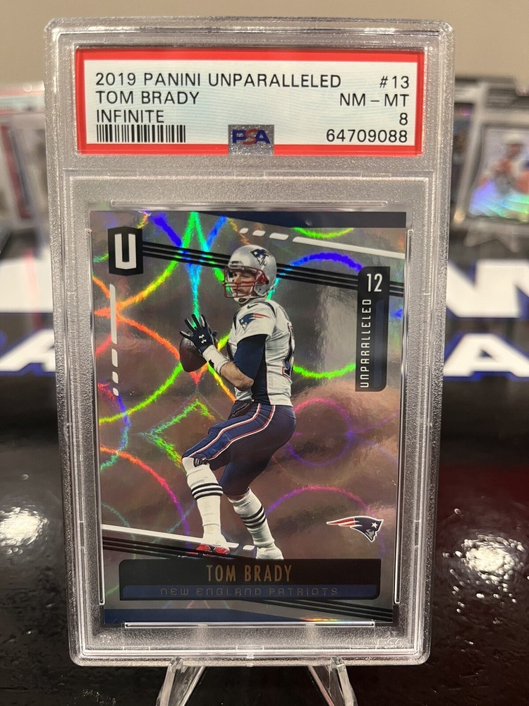 2019 Unparalleled Tom Brady Infinite /150 PSA 8